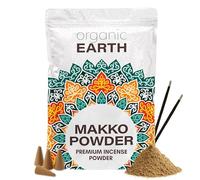 Organic Earth Makko Powder 113,4 g - Kit brûleur d'encens en poudre de qualité supérieure (pour la fabrication de cônes et de bobines d'encens) - Cadeau DIY - Kit spirituel