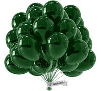 Organic Green Balloon \U2022 50 Pieces \U2022 Made In Eu \U2022 Certified Sustainable \U2022 100% Natural Latex \U2022 Diameter 34 Cm \U2022 Suitable For Helium \U2022 For Birthday \U2022 Dark Green