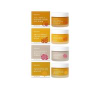 Organic Mature Women Skin Care Set - Rose Revive Face Scrub, Anti-Aging & Intense Glow Day Balm, Anti-wrinkle Night Balm, and Dark Circles & Eye Bag R