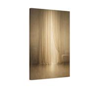 Organic Minimal Curtain Fold Light Line Abstract - Canvas Wall Art Print 16×24 inch (40×60 cm) - Vertical / 1.25 inch (3 cm)