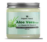 Organic Netra Pure Aloe Vera Gel with Vitamin C & E for Skin, Face and Hair Helps to Repair and Smoothens Hair Relax and Renew Your Skin and Scalp Paraben Free & Sulphate Free, 200gm