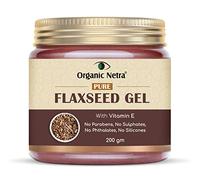 Organic Netra Pure Flaxseed Gel With Vitamin E For Hair & Skin, Strengthens & Nourishes Hair & Skin Health, Safe & Mild for All Skin Type, Reduces Fine Lines & Wrinkles, 200gm