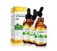 Organic Vitamin E Oil, Vitamine E Huile pour le Corps, Naturelle Huile Essentielle Vitaminée pour Sécheresse, Rides, Hydratant et Raffermissant Peau, Réduit les ridules (3pc, 60ml)