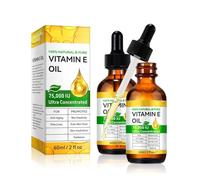 Organic Vitamin E Oil, Vitamine E Huile pour le Corps, Naturelle Huile Essentielle Vitaminée pour Sécheresse, Rides, Hydratant et Raffermissant Peau, Réduit les ridules (2pc, 60ml)