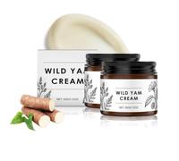 Organic Wild Yam Cream, crème pour le corps naturelle à l'igname sauvage, à la lavande et à l'huile de noix de coco, crème hydratante pour le visage bio pour hommes et femmes, non grasse (2pc, 60g)