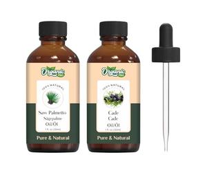 Organic Zing Combo d'huile : Saw Palmetto (Serenoa repens) - 30 ml et huile de cade (Juniperus Oxycedrus) - 30 ml/1,01 fl oz