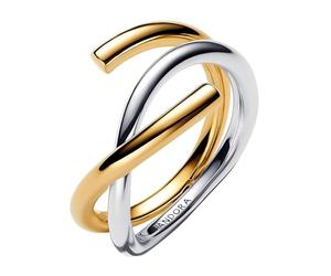 Organically Shaped Sterling Silver and 14k Gold-Plated Ring