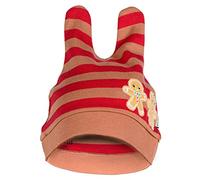 ORGANICKID Bonnet de bébé en pur coton biologique certifié GOTS pour garçons et filles de 0 à 6 mois, bonnet enfant pour printemps, été et automne, rouge, 6 mois