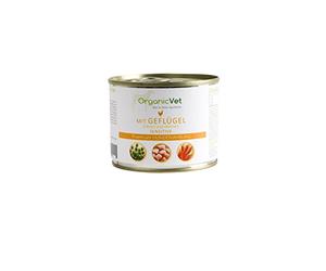 OrganicVet Lot de 6 boîtes de pâtée pour Chien Sensitive - Volaille avec Pois et Carottes - 6 x 200 g