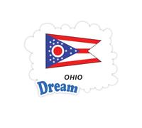Organigramme du Drapeau des Tats - Unis de l 'Ohio Stickers Citation Rêve Vinyle Stickers