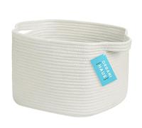 OrganiHaus Panier Rangement Bébé, Panier Rangement Salle de Bain, Panier en Corde de Coton pour Decoration Chambre Bebe, Panier de Rangement pour Livres et Jouets 35x23, Blanc