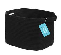 OrganiHaus Panier Rangement Bébé, Panier Rangement Salle de Bain, Panier en Corde de Coton pour Decoration Chambre Bebe, Panier de Rangement pour Livres et Jouets 35x23, Noire