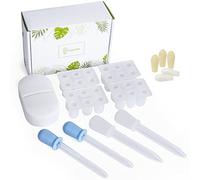 OrganiKit Kit de moules à suppositoires réutilisables - Respectueux de l'environnement, 2 ml, silicone, moules à suppositoires | Le kit comprend 4 plateaux de moules à suppositoires, 4 compte-gouttes