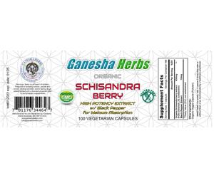 Organique Schisandra Baie Extrait Haut Puissance & Absorption W/Bioperine