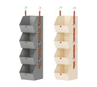 Organisateur à accrocher à la porte : étagère de rangement en tissu pour 4, économie d'espace dans l'armoire, support de porte de chambre, unité murale pour vêtements | Rangement Co