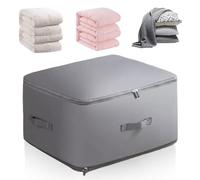 Organisateur à auto-compression ultra peu encombran, le tout dernier organisateur de compression automatique 2024, pour couettes, couvertures, literie (gris, L)