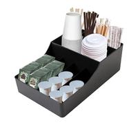 Organisateur à Café, Organiseur de station de café Support 9 Compartiments pour Sucre Rangement pour Station de Caf pour Sucre thé Café Touillette Cuillère Serviette Dosette Gobelet Maison Bureau