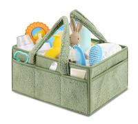 Organisateur à langer pour bébé - Organiseur de sac à langer - Panier à langer - Organiseur de couches - Sac en feutre avec compartiments - Portable et pliable - Vert A