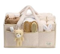 Organisateur à Langes Bébé Portable, Panier de Rangement pour Lingettes et Essentiels Nouveau-Né, Cadeau Naissance