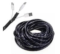 Organisateur Câble Flexible en Spirale, 10 Mètres, Diamètre 12 mm, Noire, Cacher Protéger Masquer Les Fils, Management de Protection pour Joindre Les Câbles, Évitez de Mâcher pour Animaux