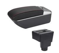 Organisateur Console Centrale Boîte Rangement D'accoudoir Voiture Boîte Rangement Console Centrale Pour Ford Pour EcoSport 2013 2014 2015 2016 2017 2018(D1 Black red No USB)