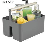 Organisateur Contenant de rangement pour articles de toilette dans la salle de bain-gris- mDesign