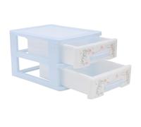 Organisateur Cosmétique Bleu Pp à Tiroirs, Petit Modèle Deux Niveaux
