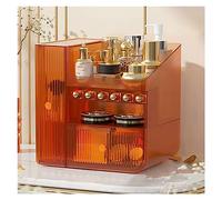 Organisateur Cosmétique Maquillage Organisateur Boîte de Rangement Cosmétique avec Tiroirs, Convient Aux Rouges à Lèvres, Pinceaux, Bijoux, pour Buffet, Chambre, Salle de Bain (Orange)
