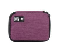Organisateur D’Accessoires Numériques pour Câbles, PVC Pourpre | Pochettes Multiples, Fermeture Zippée, Poignée Portable, Rangement Compact pour Déplacements, Voyages et Bureau