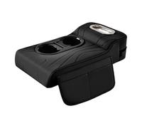 Organisateur d'accoudoir de voiture - Coussins en cuir pour accoudoir avec lève, revêtement multifonctionnel avec porte-gobelet - pour SUV, RV, camion, berline, véhicule