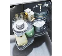 Organisateur D'Angle Coulissant Pour Meuble De Cuisine,2 Plateaux Pivotants,Module De Rangement Pour Meuble De 800 À 900 Mm De Diamètre,Chaque Plateau P(Tirer À Gauche (Ouvrir À Droite) ~800 Mm)