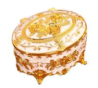 Organisateur d'anneaux de fleurs de roses, étui à bijoux ovale rétro - Boîte à fleurs de roses européennes | Étui de rangement pour bijoux anciens avec couvercle pour boucles d'oreilles, colliers, bra