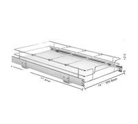 Organisateur d'armoire, acier chromé, rangement de tiroirs, 11x21x2,5 pouces