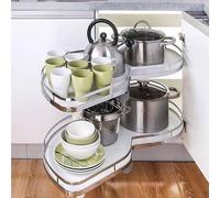 Organisateur d'Armoire d'angle Aveugle avec 4 Paniers - Rangement Extensible pour Placard de Cuisine 800-1000Tiroir Coulissant à Montage au Sol,Fermeture Douce