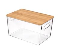 Organisateur d'armoire de cuisine - Boîte de rangement transparente - Récipient de rangement avec couvercle | Organisateur de pantry empilable - Poubelle empilable pour réfrigérateur - Organiseur