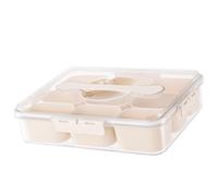 Organisateur d'Assaisonnement de Cuisine | Boîte Transparente À 9 Compartiments De Rangement - Support À Épices De Cuisine Avec Poignée,Pour Fruits Légumes Sucre Sel Cannelle Piment Séché et