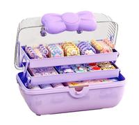 Organisateur d'attaches pour cheveux,Boîte de rangement pour pinces à cheveux - Organisateur anti-poussière avec poignée pour accessoires de cheveux, maquillage, fournitures d'art, ongles et fournitur