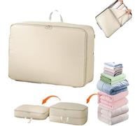 Organisateur d'auto-compression ultra peu encombrant, organisateurs d'emballage, organisateurs d'emballage de stockage peu encombrant, accessoires de voyage pour organisateur de bagages (Khaki)