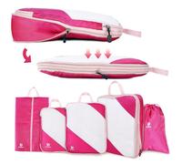 Organisateur de bagages - Aiqinu - Set de sacs de voyage - 5 pièces - Imperméable - Rose