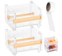 Organisateur de bande Washi 2PCS avec bords déchiquetés, distributeur de bande de masquage facile à utiliser avec des tailles à double coupe, dispensateur de ruban Washi Space Washi Tape pour ar