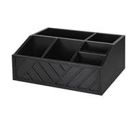 Organisateur de bar à café, panier divisé, dosettes, sirop, tasses à thé | Support de dosettes de comptoir en bois - Agitateur pour thé, café, bar, maison, dortoir, cuisine, restaurant, hôtel