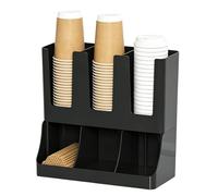 Organisateur De Bar À Café | Support Mural À 6 Compartiments | Accessoires Et Organisateur De Bar À Café - Pour Tasses Couvercles Thé Sucre Sachets Dosettes Condiments Maison Cuisine Placard Table