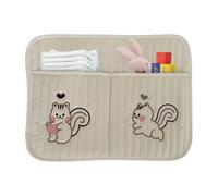 Organisateur de Berceau Latéral - Pochette de Rangement en Coton pour Table de Chevet Bébé | Sac de Rangement Suspendu pour Couches Berceaux Nouveaux Parents Poussettes Bavoirs Biberons Jouets