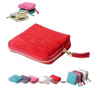 Organisateur de bijoux 2026 avec franges pour boucles d'oreilles, bagues, colliers, bracelets et autres petits bijoux avec cinq compartiments - Idéal pour les voyages (rouge, taille unique)