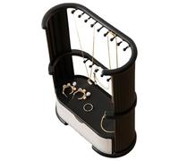 Organisateur de bijoux à 3 niveaux - Bracelets de support de bijoux noirs 11,65 pouces, supports bijoux avec barre en T amovible, support de bracelet velours, supports bijoux pour puls