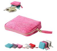 Organisateur de bijoux avec franges et plusieurs couches pour boucles d'oreilles, bagues, colliers, bracelets et autres petits bijoux avec cinq compartiments, idéal pour les voyages (taille unique)