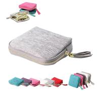 Organisateur de bijoux avec franges pour boucles d'oreilles, bagues, colliers, bracelets et autres petits bijoux avec cinq compartiments - Idéal pour les voyages (gris, taille unique)