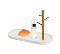 Organisateur de bijoux multifonctionnel - Branche en bois, support d'arbre avec plateau à anneaux, porte-bijoux pour comptoir de bureau, rangement élégant pour bagues, bracelets | Boucles D'oreilles C