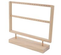Organisateur de Bijoux Porte Boucles d'oreilles, 27 Paires de Présentoirs de Boucles d'oreilles Présentoir à Bijoux en Bois, Porte Collier Porte Bijoux Porte Bijoux Porte Boucles D (2 Couches)