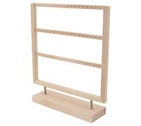 Organisateur de Bijoux Porte Boucles d'oreilles, 27 Paires de Présentoirs de Boucles d'oreilles Présentoir à Bijoux en Bois, Porte Collier Porte Bijoux Porte Bijoux Porte Boucles D (3 Couches)